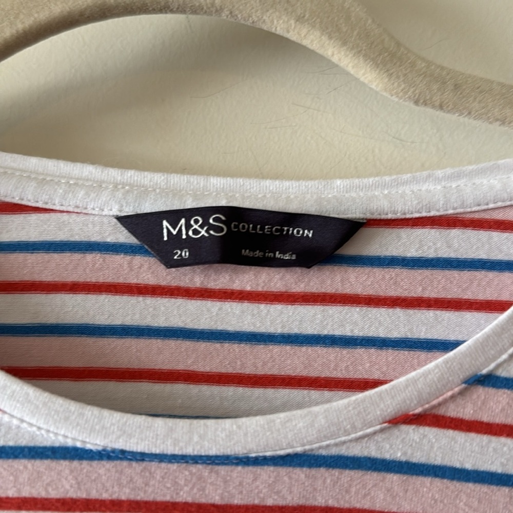 M&S Collection Striped Crew Neck Tee - Picture 3 of 4